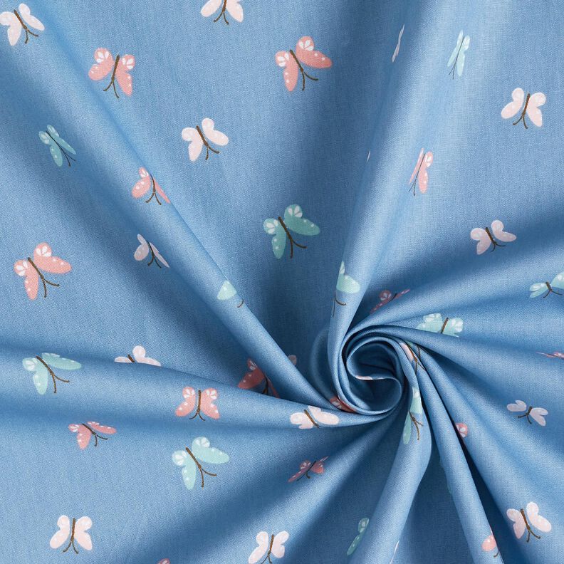 GOTS Cotton Poplin butterflies – brilliant blue,  image number 3