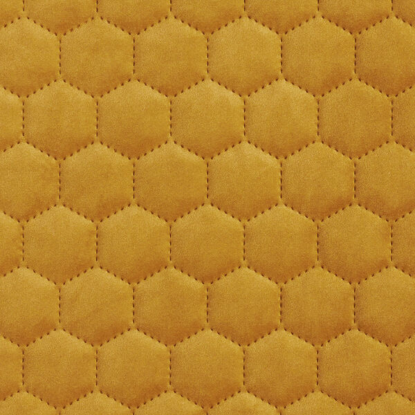 Upholstery Fabric Velvet Honeycomb Quilt – mustard, image number 1