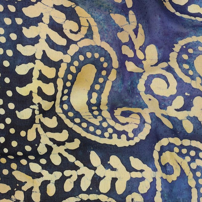 Fine Cotton Batiste Paisley batik – ocean blue/sand,  image number 2