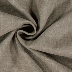 Linen fabric ramie mix stonewashed, heavy quality – dark taupe, 