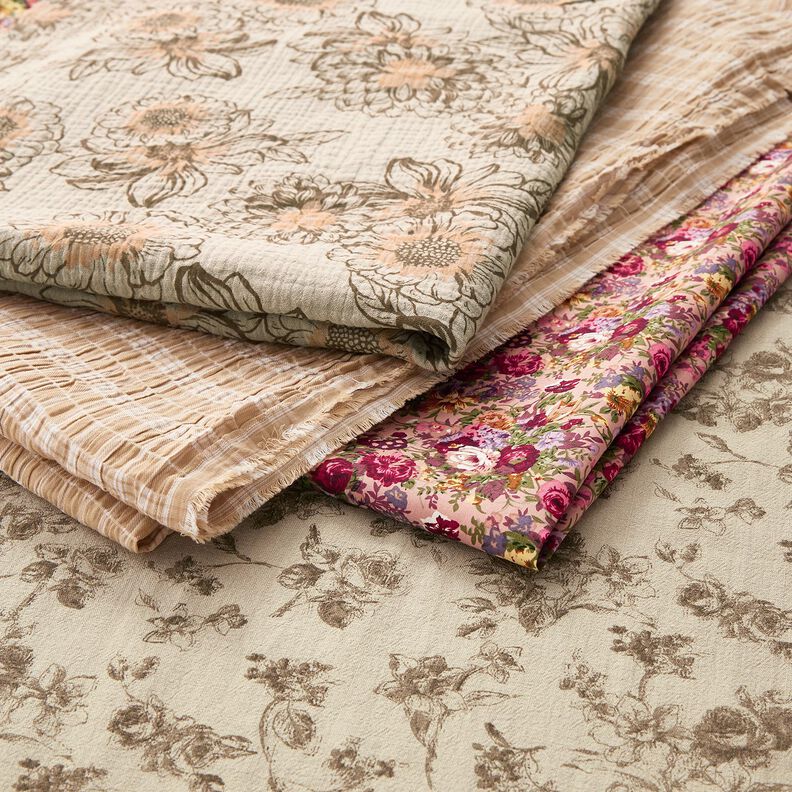 Cotton antique roses – light taupe/dune, image number 5