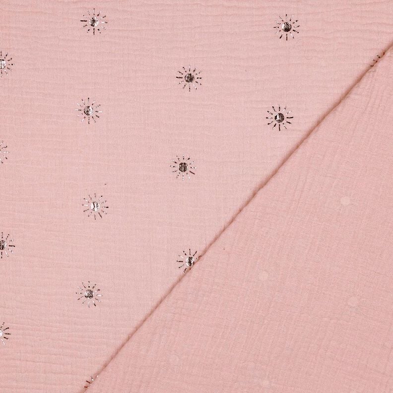 Double Gauze/Muslin Sun Foil Print | Poppy Fabrics – light dusky pink/pastel violet,  image number 4