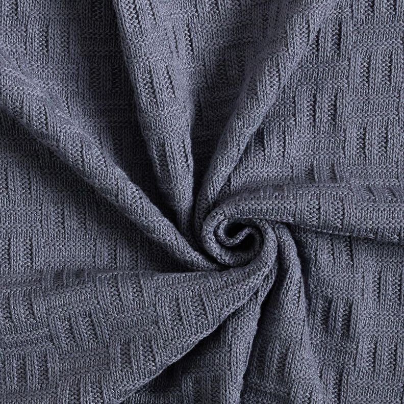 Knit Fabric broken ribbed pattern – blue grey,  image number 3