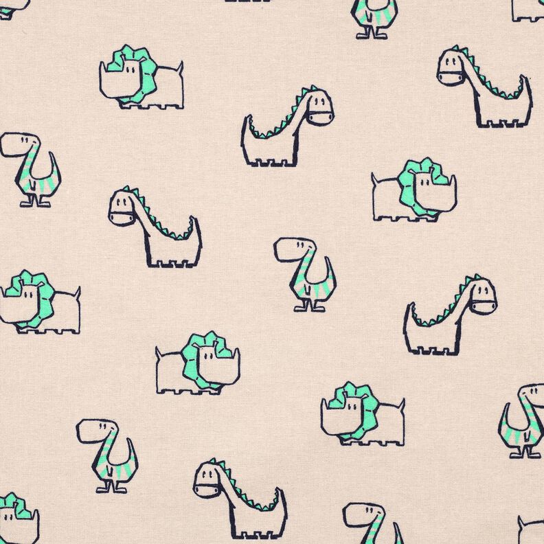 Cotton Flannel cheeky dinosaurs | Poppy Fabrics – natural/emerald green, image number 1
