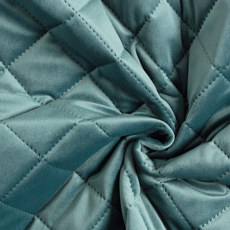 Upholstery Fabric Velvet Quilted Fabric – fir green,  image number 5