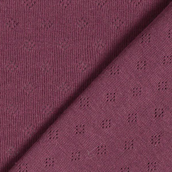 Fine Jersey Knit with Openwork – aubergine,  image number 4