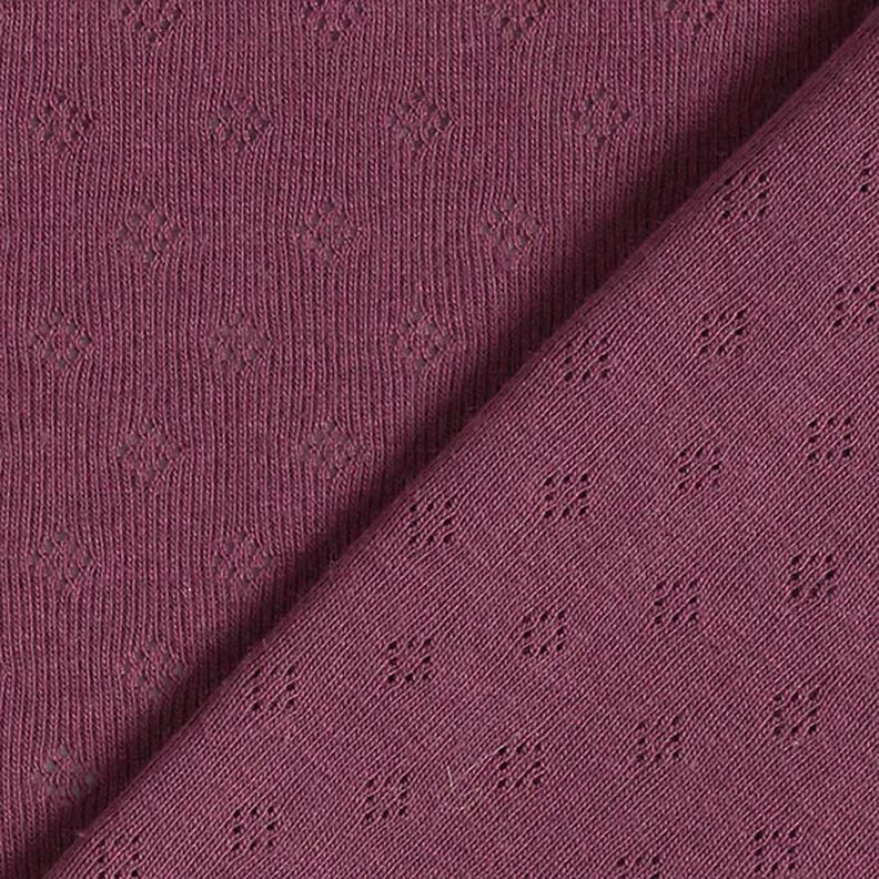 Fine Jersey Knit with Openwork – aubergine,  image number 4