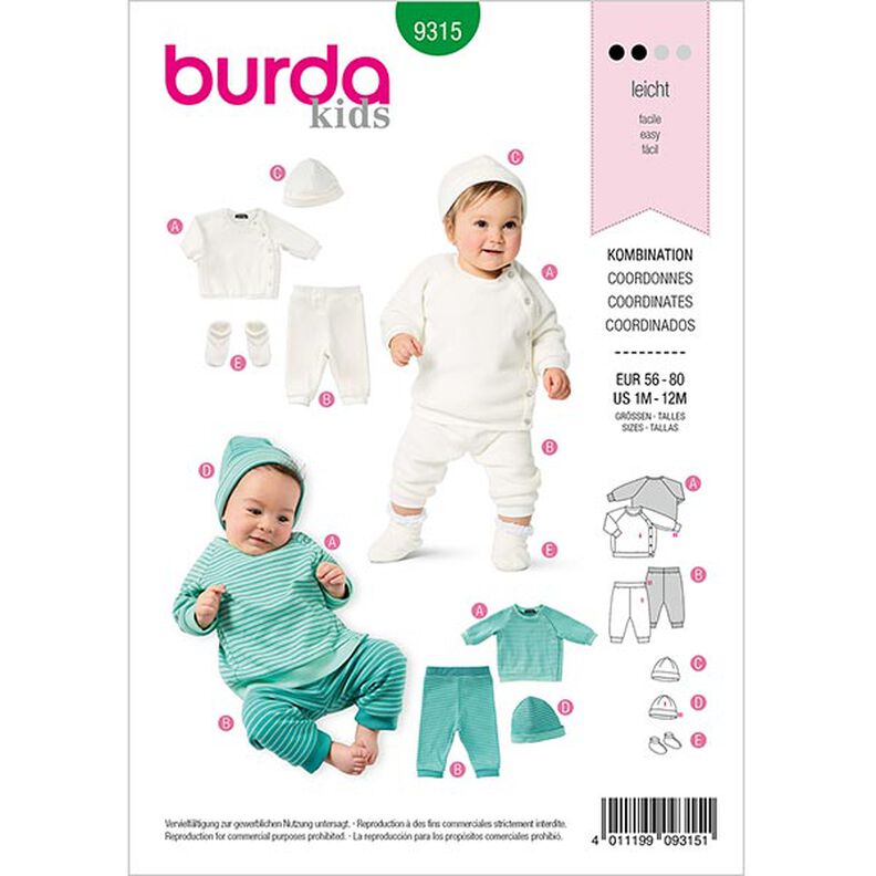 Newborn Set, Burda 9315 | 56-80,  image number 1