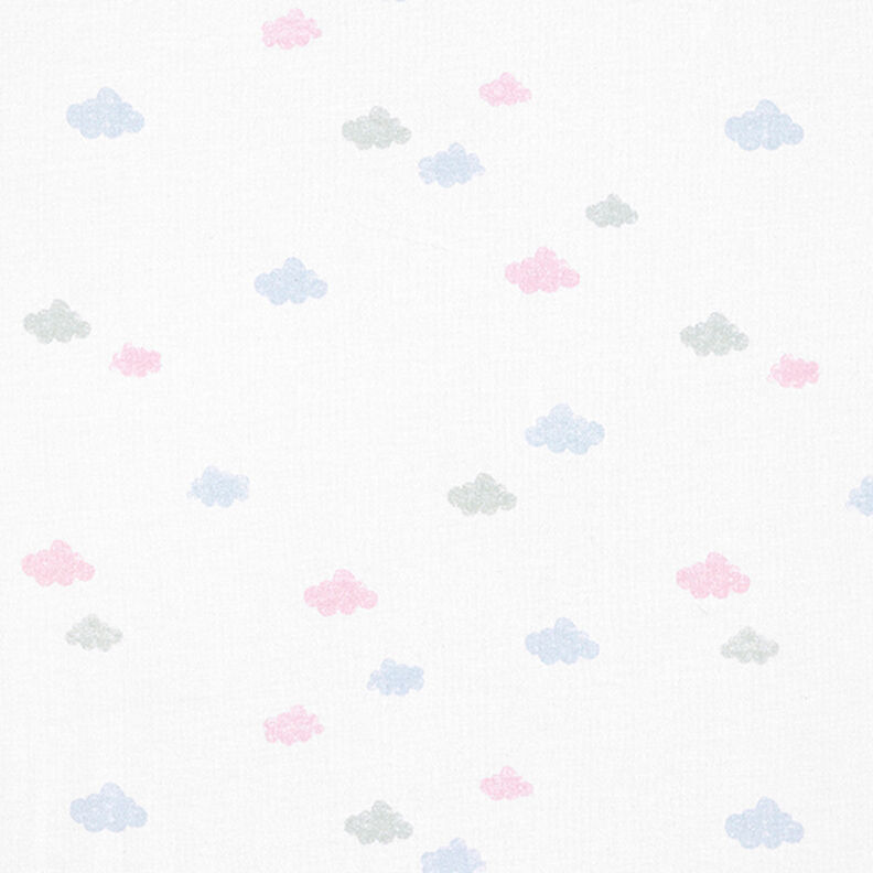 GOTS Cloud Stamp Look Cotton Jersey | Tula – white,  image number 1