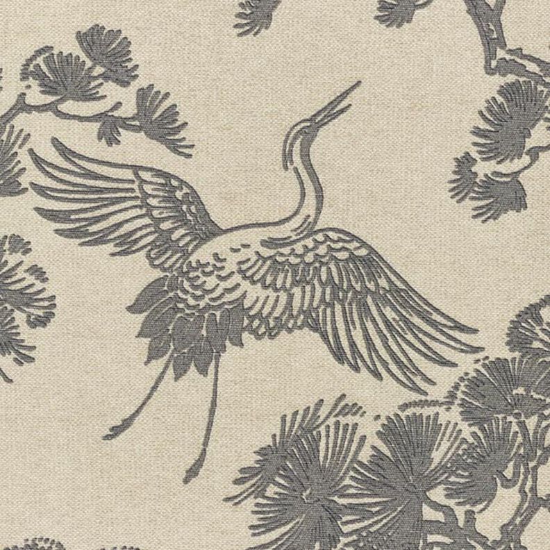 Decor Fabric Canvas Chinese Crane – sand/grey,  image number 6