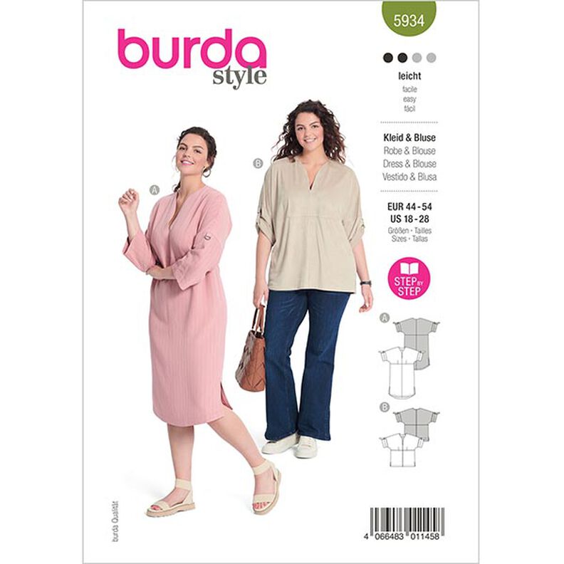 Plus size dress / blouse  | Burda 5934 | 44-54,  image number 1