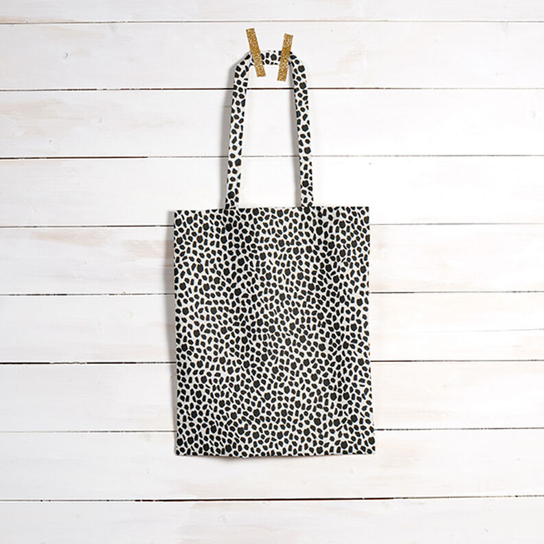 Decor Fabric Half Panama Leopard Print – black/natural,  image number 7