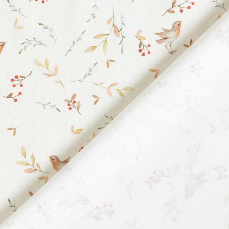 GOTS Cotton Jersey birds in the branches Digital Print – ivory,  image number 4