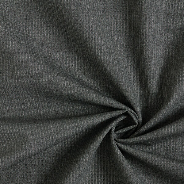 Stretchy pinstripe new wool fabric – anthracite,  image number 1