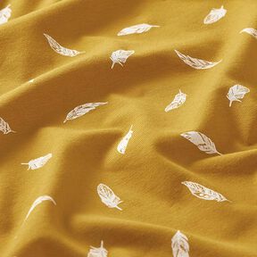 Cotton Jersey Feathers – mustard, 