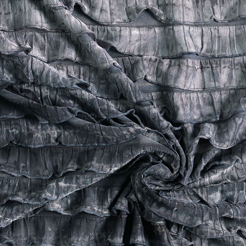 Horizontal Stripes Batik Ruffled Jersey – light grey,  image number 3