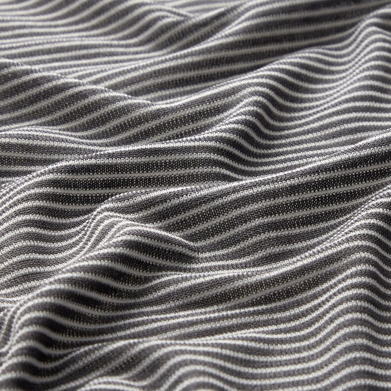 Fine Knit Narrow Stripes – antique silver/white,  image number 2