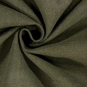 Linen fabric ramie mix stonewashed, heavy quality – dark olive, 