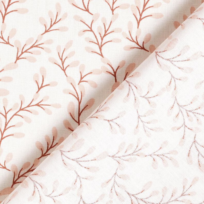 Cotton Poplin leafy branches – white/rose gold,  image number 4