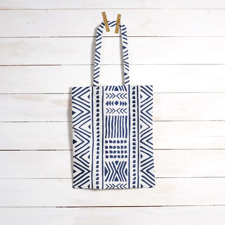 Canvas Decor Fabric Ethnic – navy blue/white,  image number 6