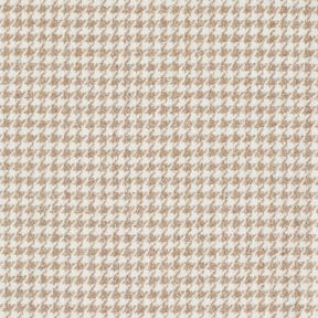 Coat Fabric Wool Blend Glitter houndstooth – mocca/offwhite, 