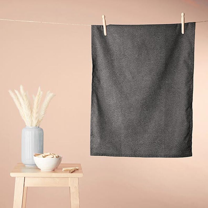 Towelling Fabric – dark grey,  image number 7