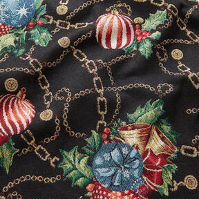 Decor Fabric Tapestry Fabric Christmas Tree Baubles – black/green, 