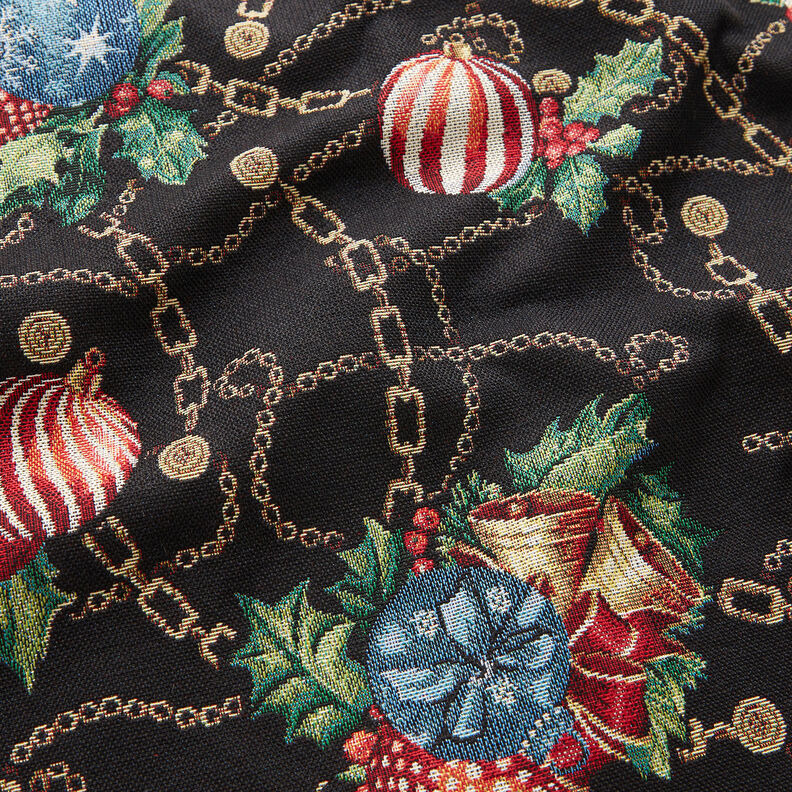 Decor Fabric Tapestry Fabric Christmas Tree Baubles – black/green, image number 2