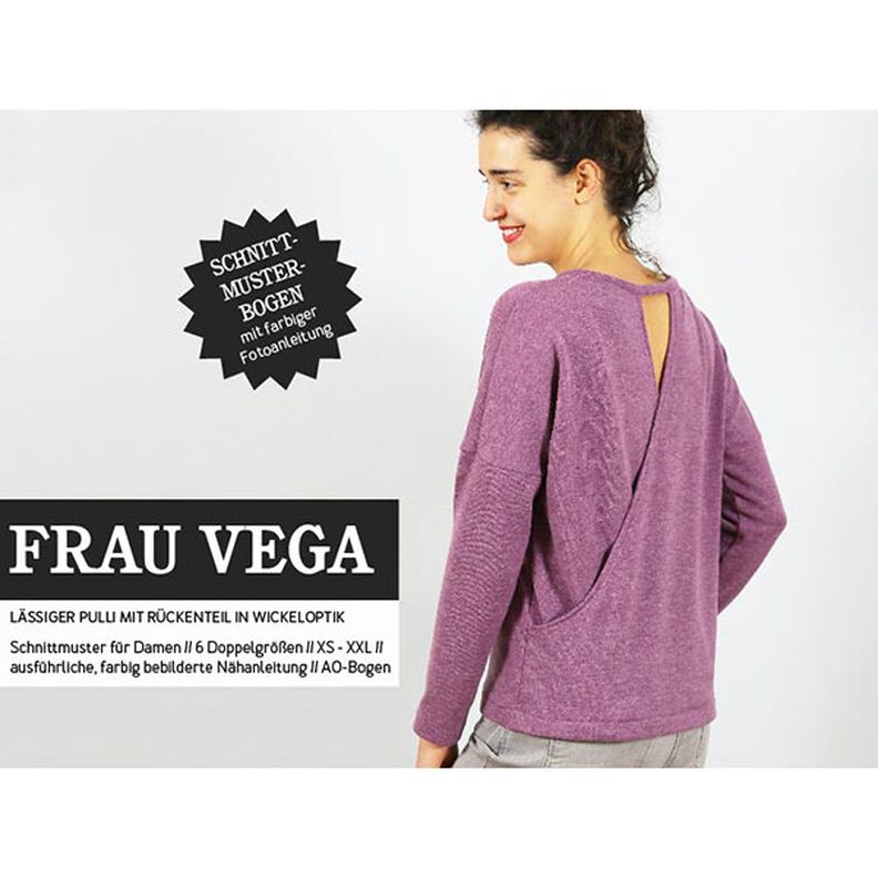 FRAU VEGA - casual jumper with a wrap look in the back, Studio Schnittreif  | XS -  XXL,  image number 1