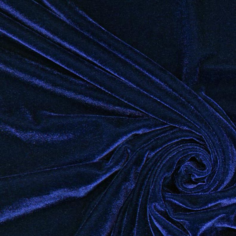 Stretch Velvet navy blue,  image number 1