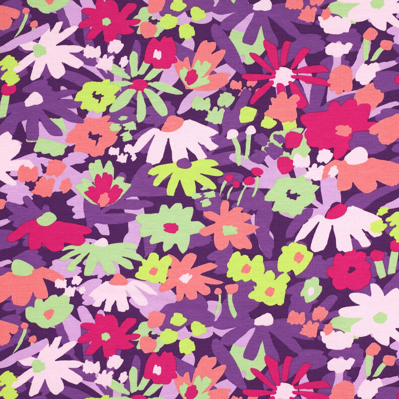 GOTS Cotton Jersey Pop Blossom | Nerida Hansen – aubergine,  image number 1