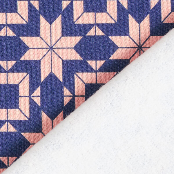 Norwegian Print Soft Sweatshirt Fabric – indigo/salmon,  image number 4