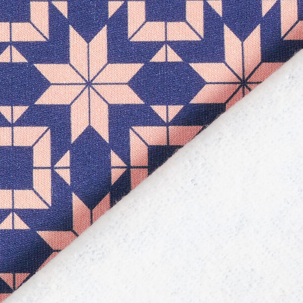 Norwegian Print Soft Sweatshirt Fabric – indigo/salmon, image number 4
