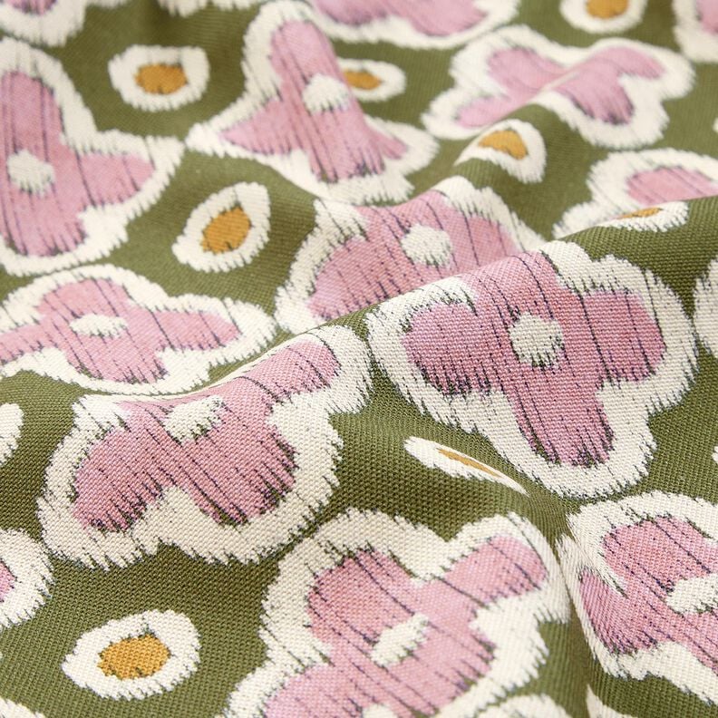 Decor Fabric Canvas Embroidery look – pine/light dusky pink, image number 2