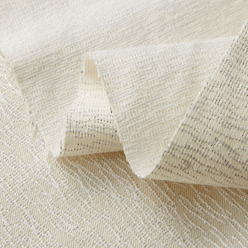 Clothing jacquard glittering serpentine lines – white/silver, image number 3