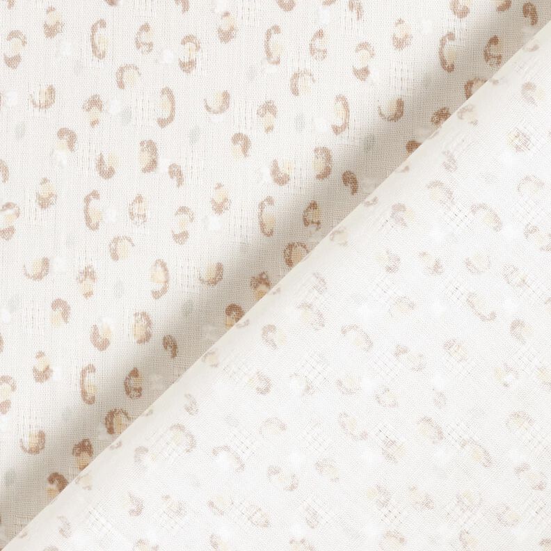 Fine Cotton Batiste Openwork dobby leopard print – white/anemone,  image number 4