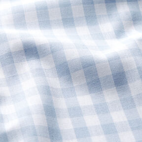 Cotton Vichy check 1 cm – light wash denim blue/white, 