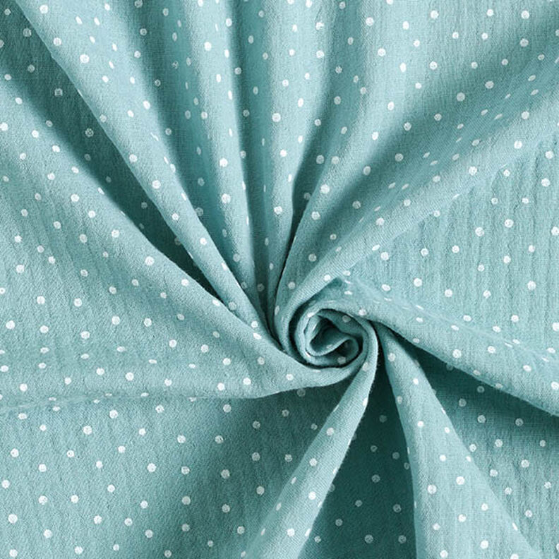 Double Gauze/Muslin Polka Dots – dove blue,  image number 3