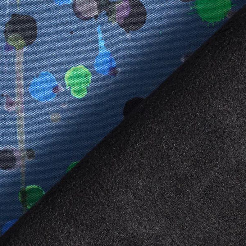 Softshell dripping blobs Digital Print – denim blue/grass green,  image number 5