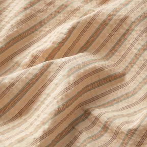 Crushed stripes cotton fabric – almond, 