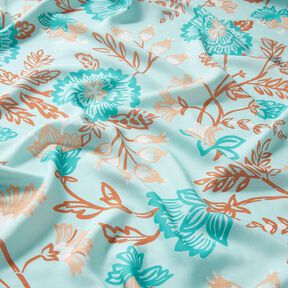 Viscose Voile Tiffany Flowers – light turquoise, 
