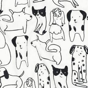 Cotton Flannel Dogs | Poppy Fabrics – white/black, 