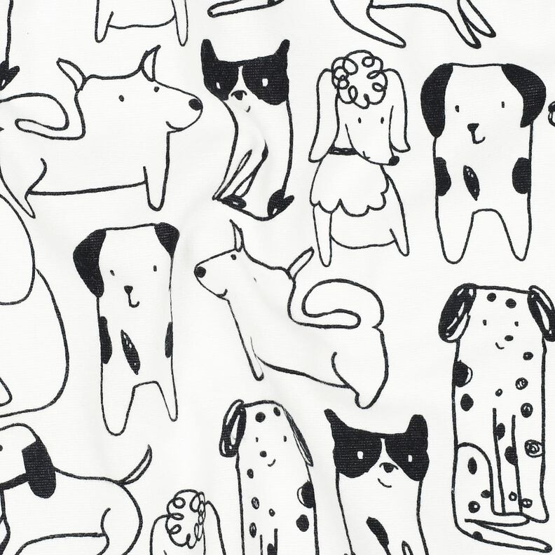 Cotton Flannel Dogs | Poppy Fabrics – white/black,  image number 2