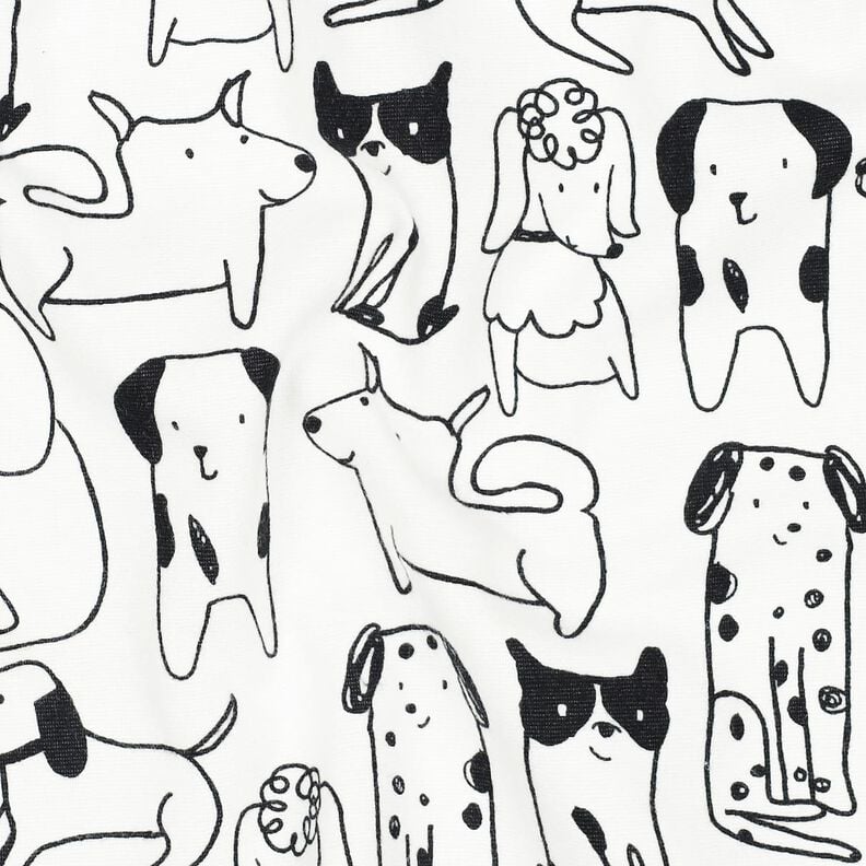 Cotton Flannel Dogs | Poppy Fabrics – white/black, image number 2