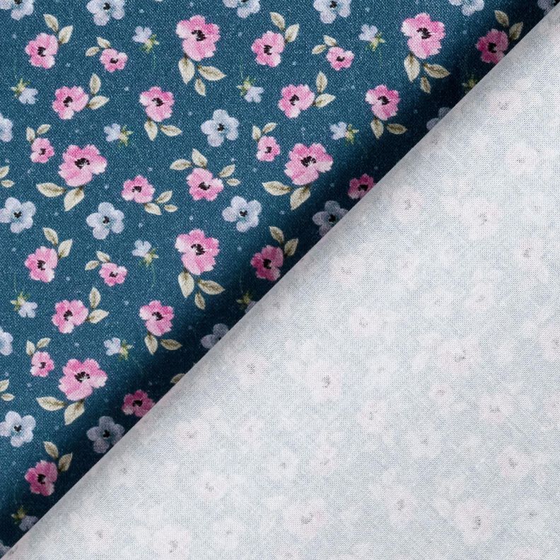 Cotton Poplin Fine Flowers – blue/pastel violet,  image number 4