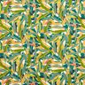 Coated Cotton Delicate Leaves – blue spruce/curry yellow,  thumbnail number 1