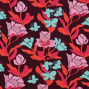 LENZING™ ECOVERO™ viscose fabric  Amira Floral | Nerida Hansen – merlot/chili, 