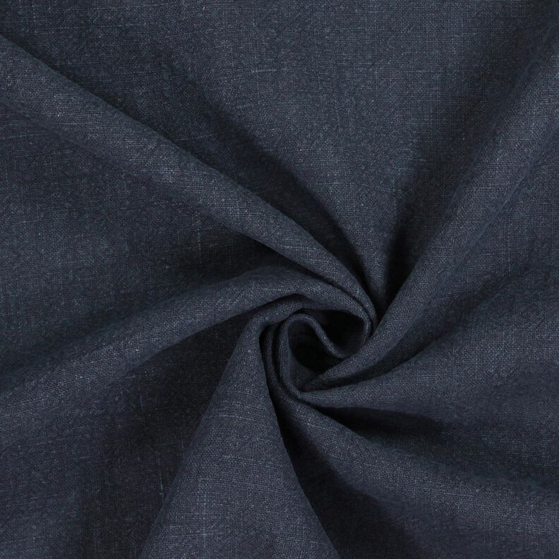 Linen fabric ramie mix stonewashed, heavy quality – midnight blue, image number 1