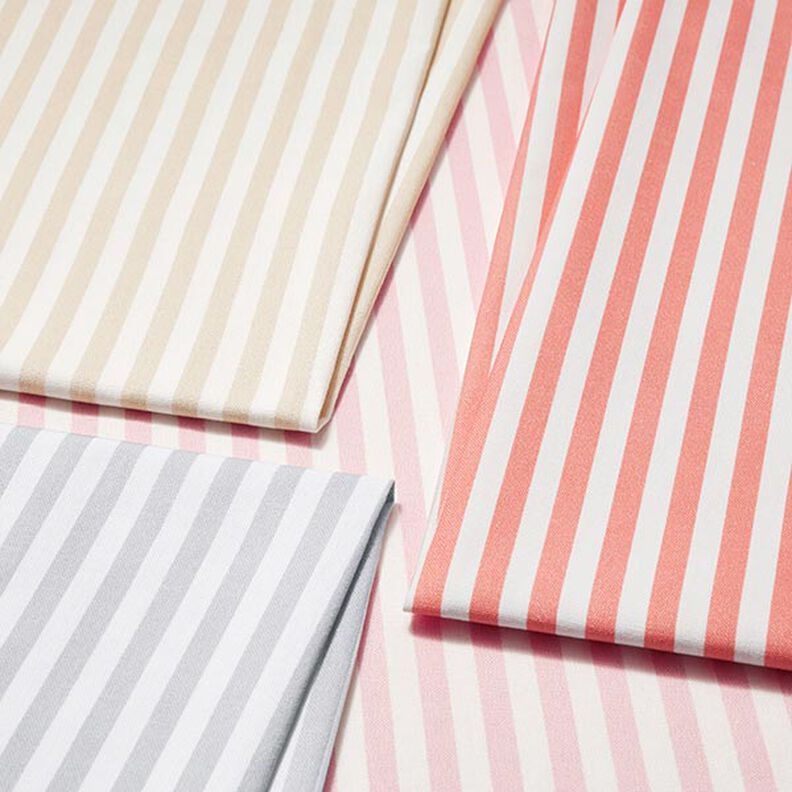 Decor Fabric Half Panama Vertical stripes – rosé/white,  image number 5