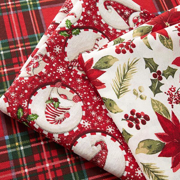 Decor Fabric Canvas Tartan – red/fir green, image number 5